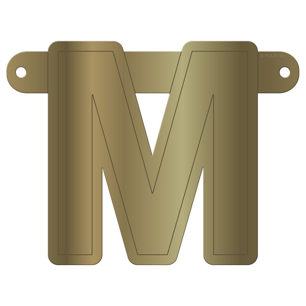 Banner letter M metallic goud