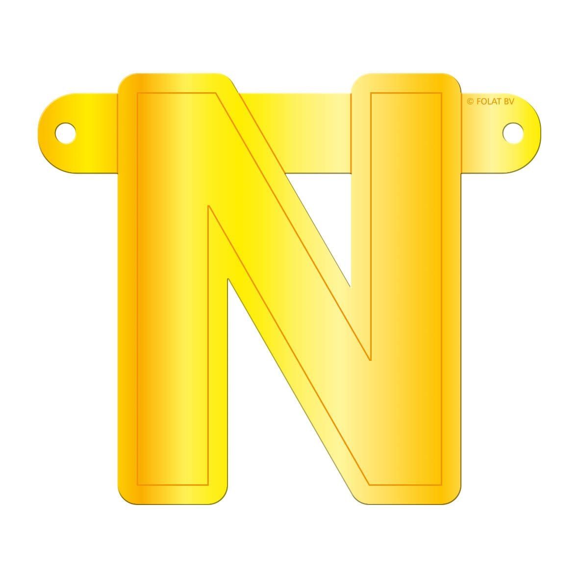 Banner letter N geel