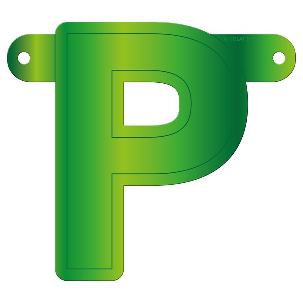 Banner letter P lime groen