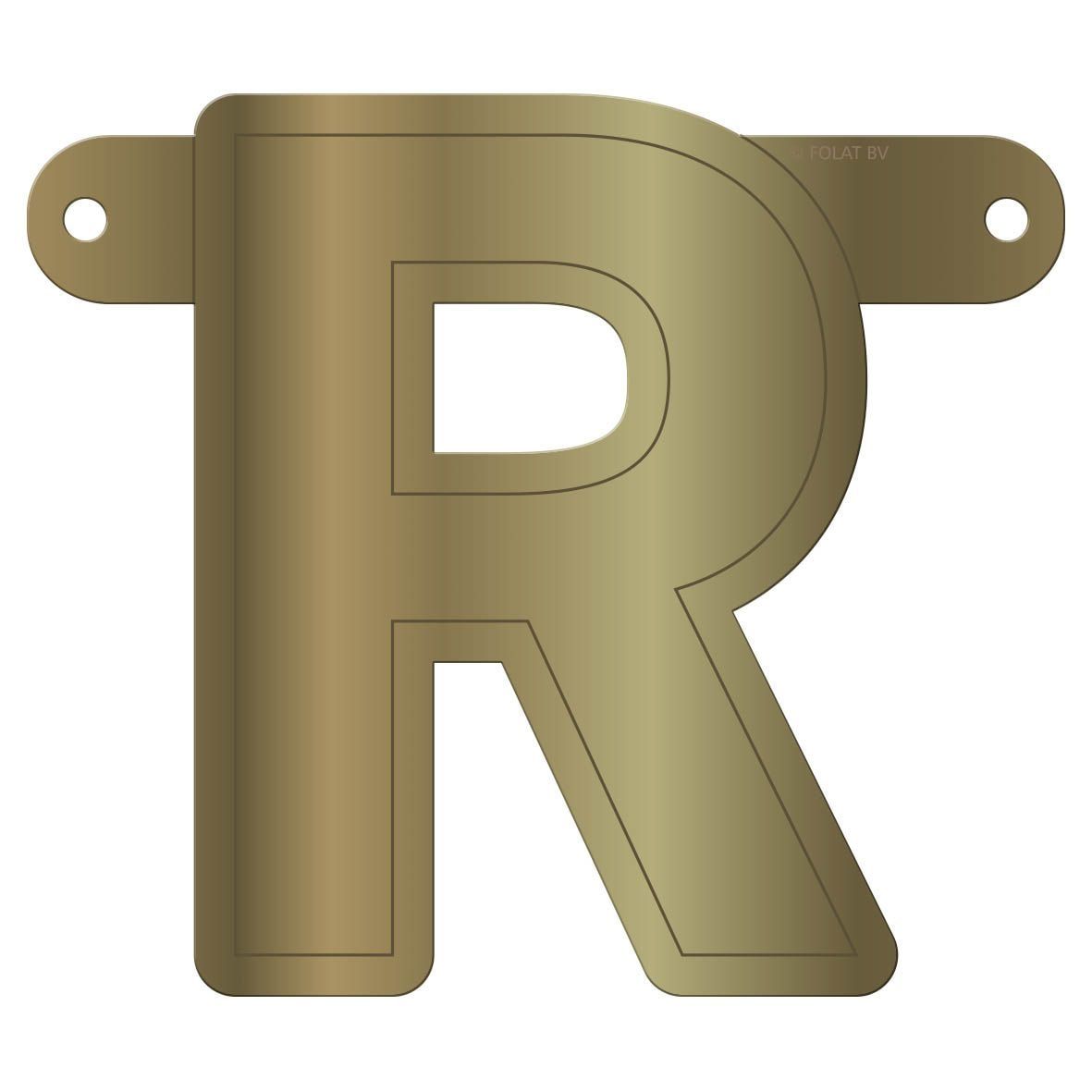 Banner letter R metallic goud