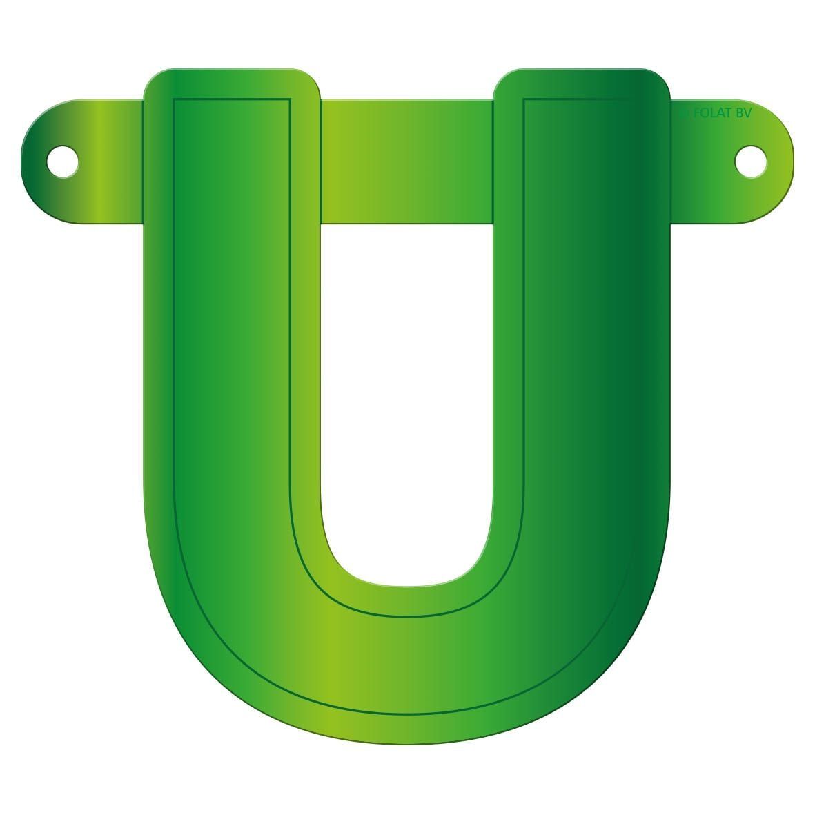 Banner letter U lime groen