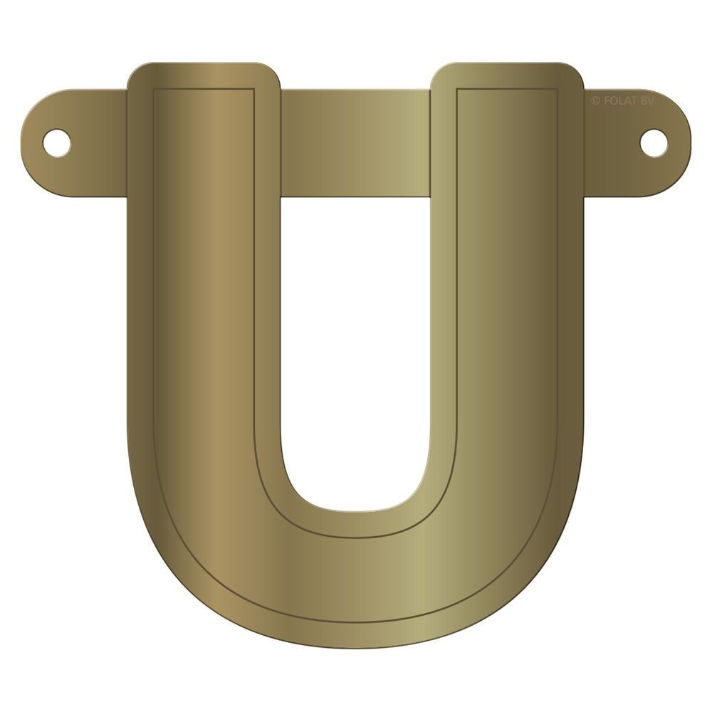 Banner letter U metallic goud