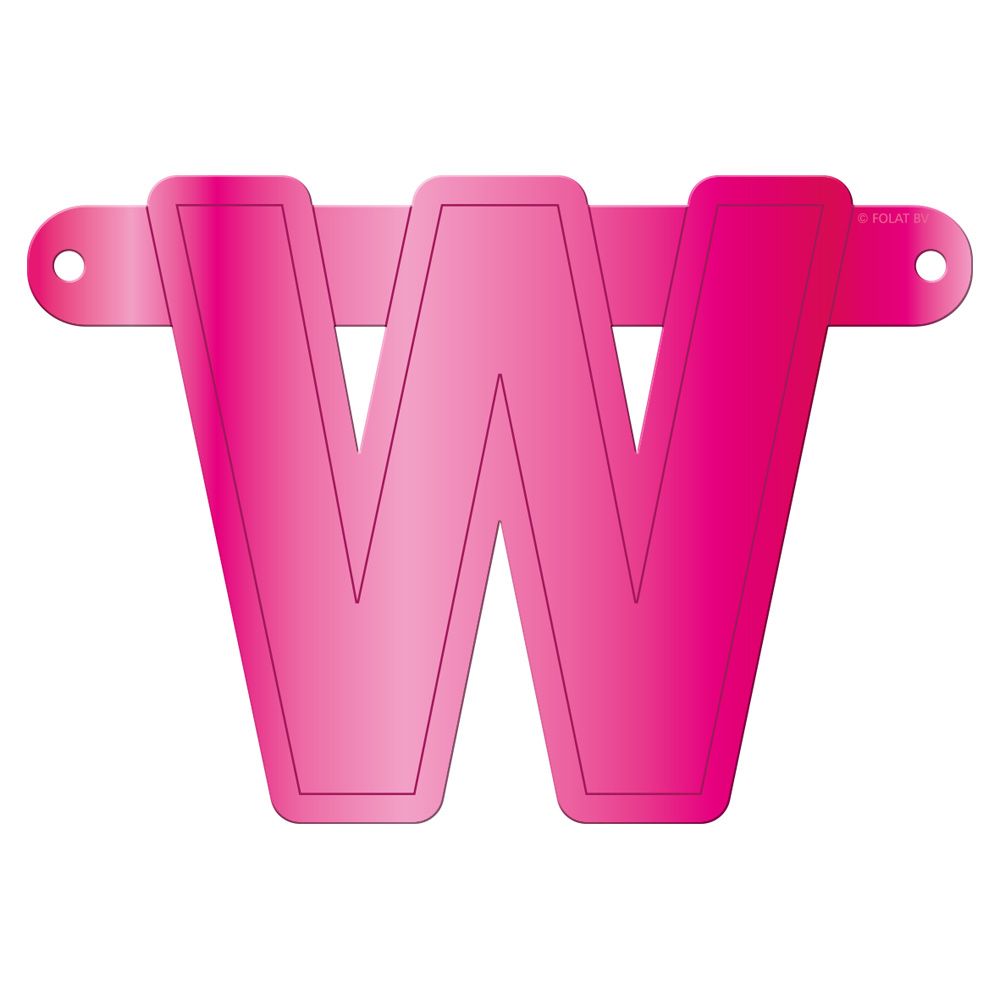 Banner letter W magenta