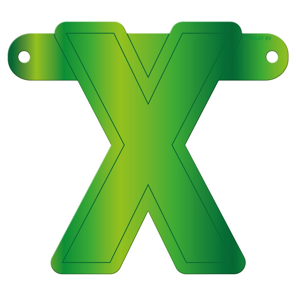 Banner letter X lime groen