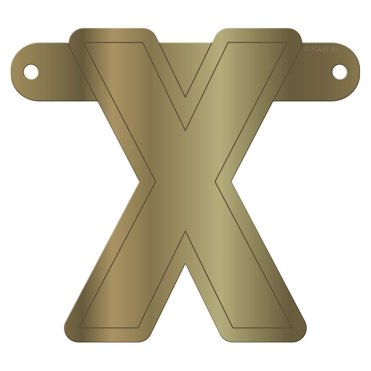 Banner letter x metallic goud