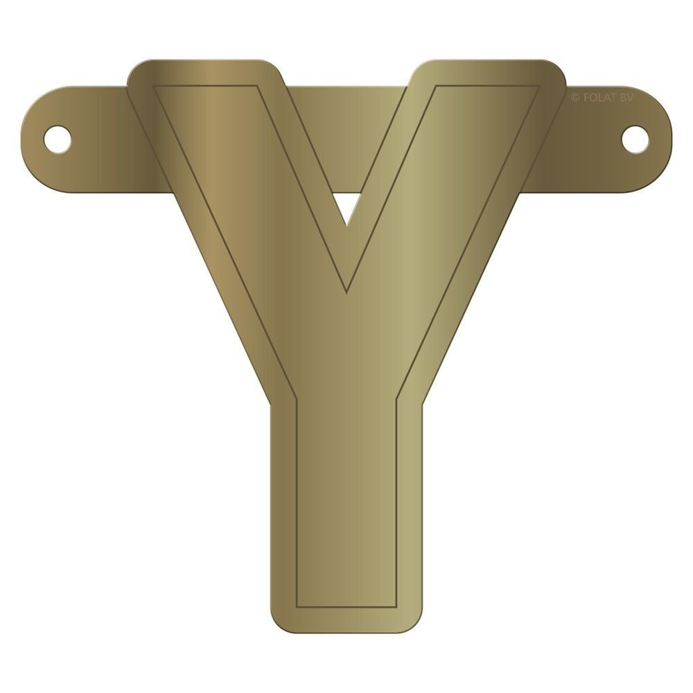 Banner letter Y metallic goud