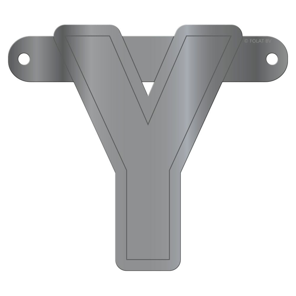 Banner letter Y metallic zilver