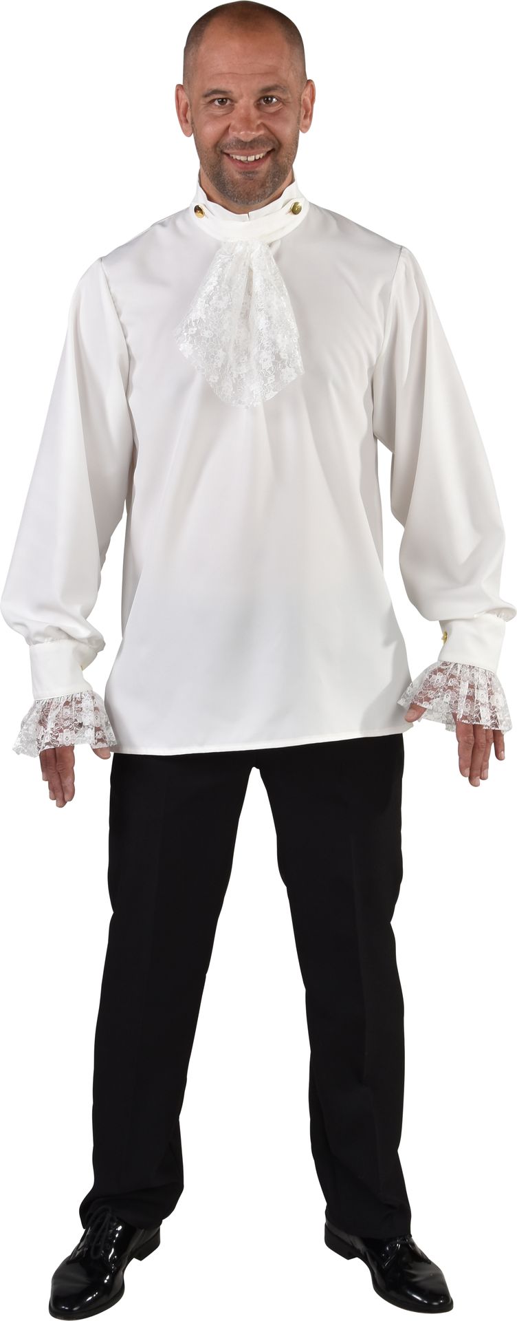 Basic blouse man creme wit