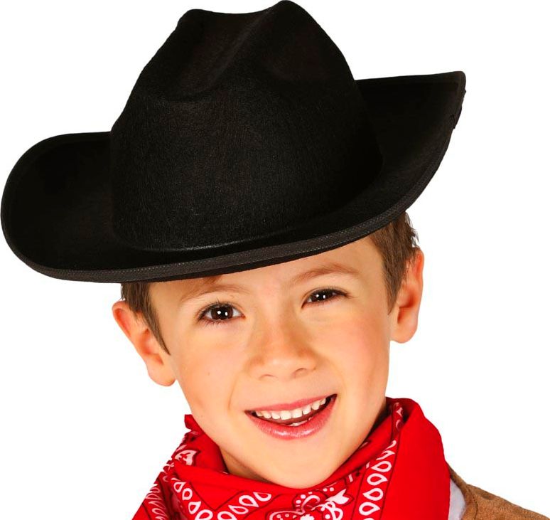 Basic cowboyhoed zwart kinderen