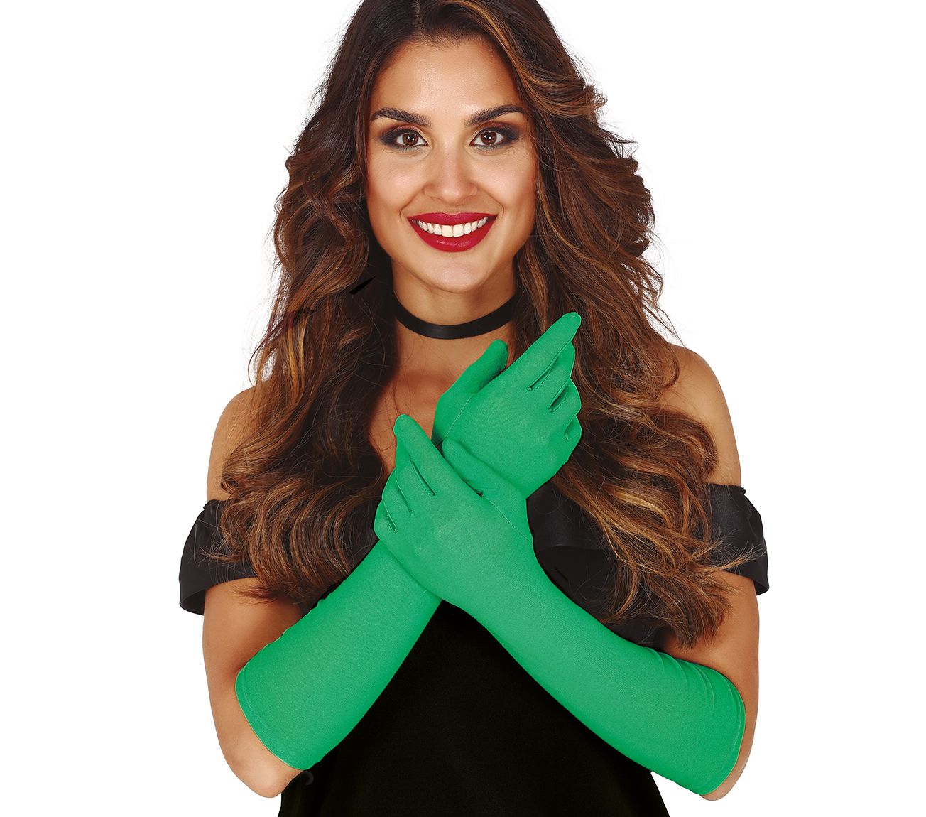 Basic lange handschoenen groen