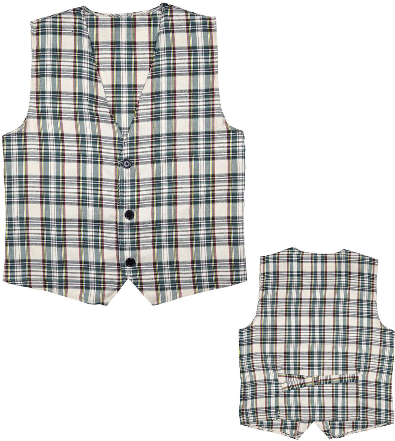 Beige tartan vest