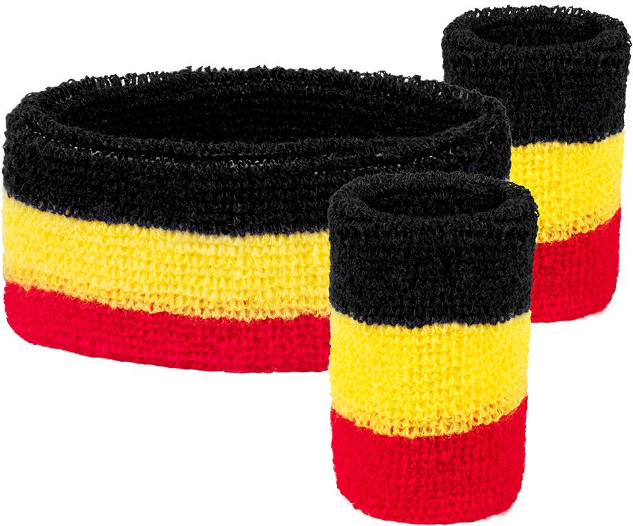 Belgische vlag zweetbandjes set