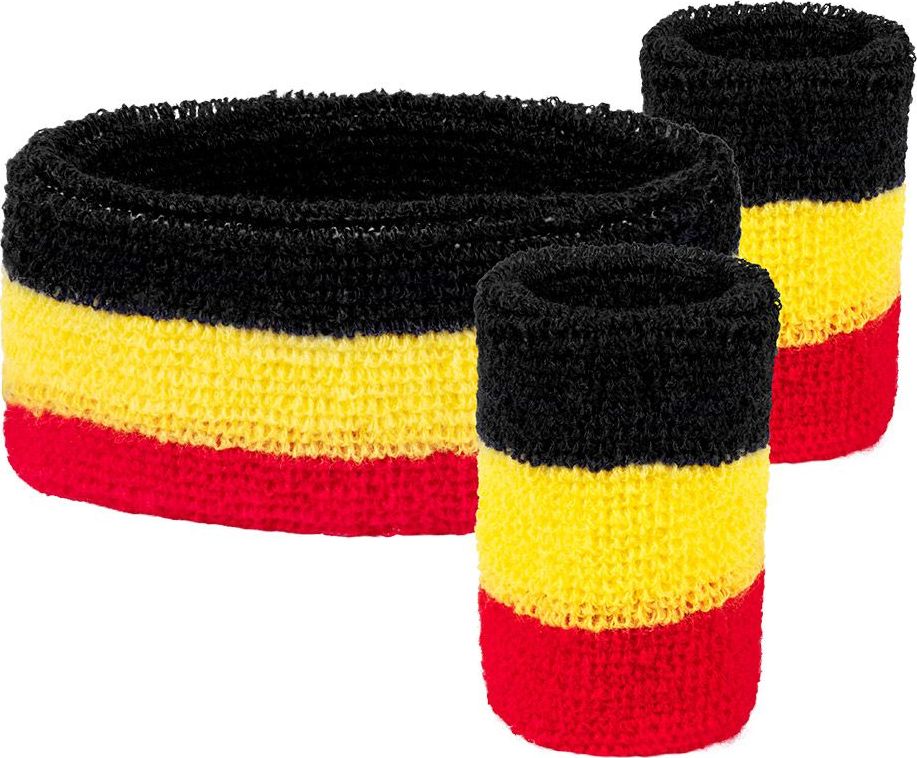 Belgische vlag zweetbandjes set