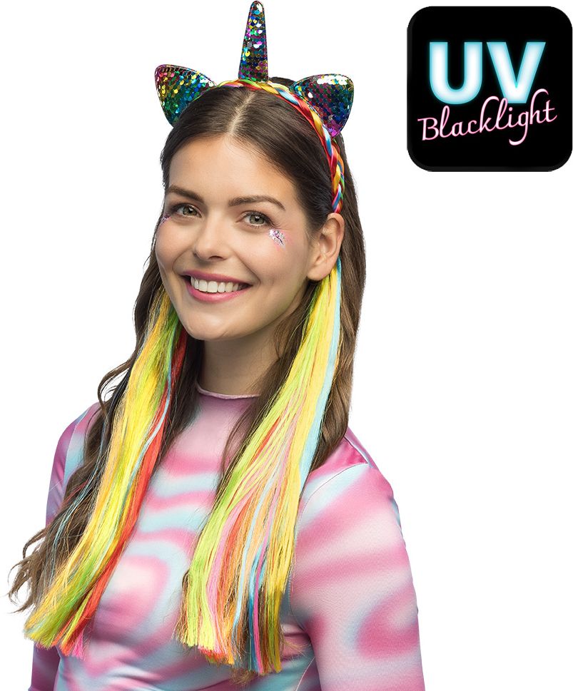 Betoverende Eenhoorn Tiara met Staartjes Regenboog