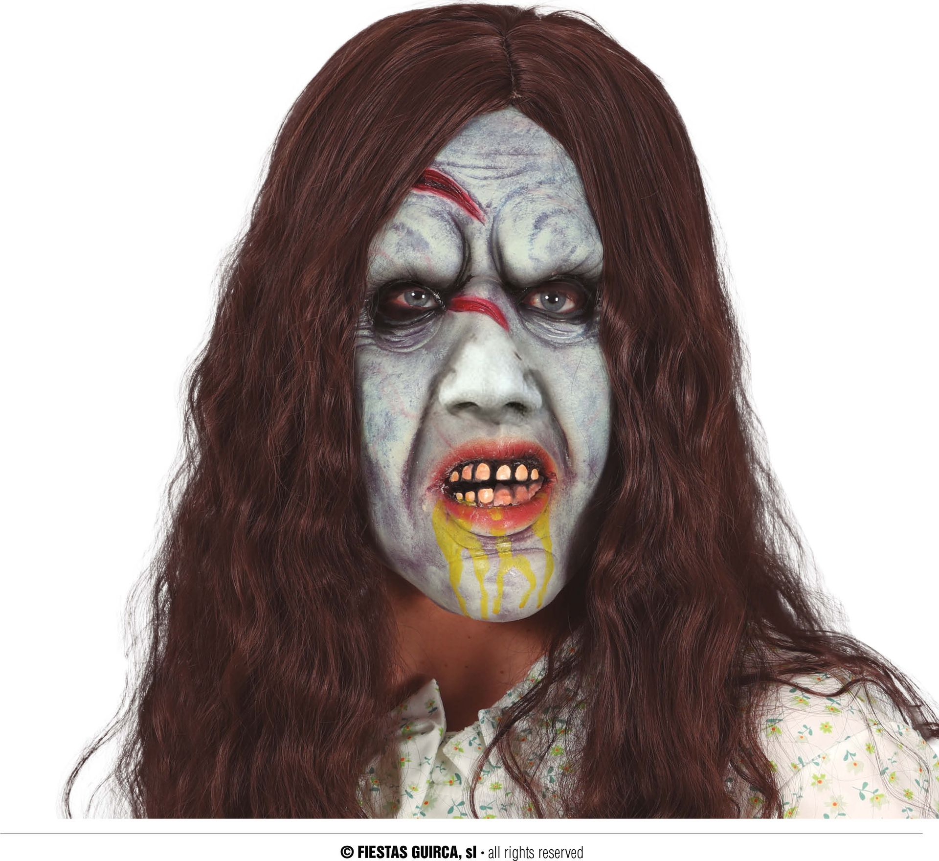 Bezeten meisje met haar masker latex halloween