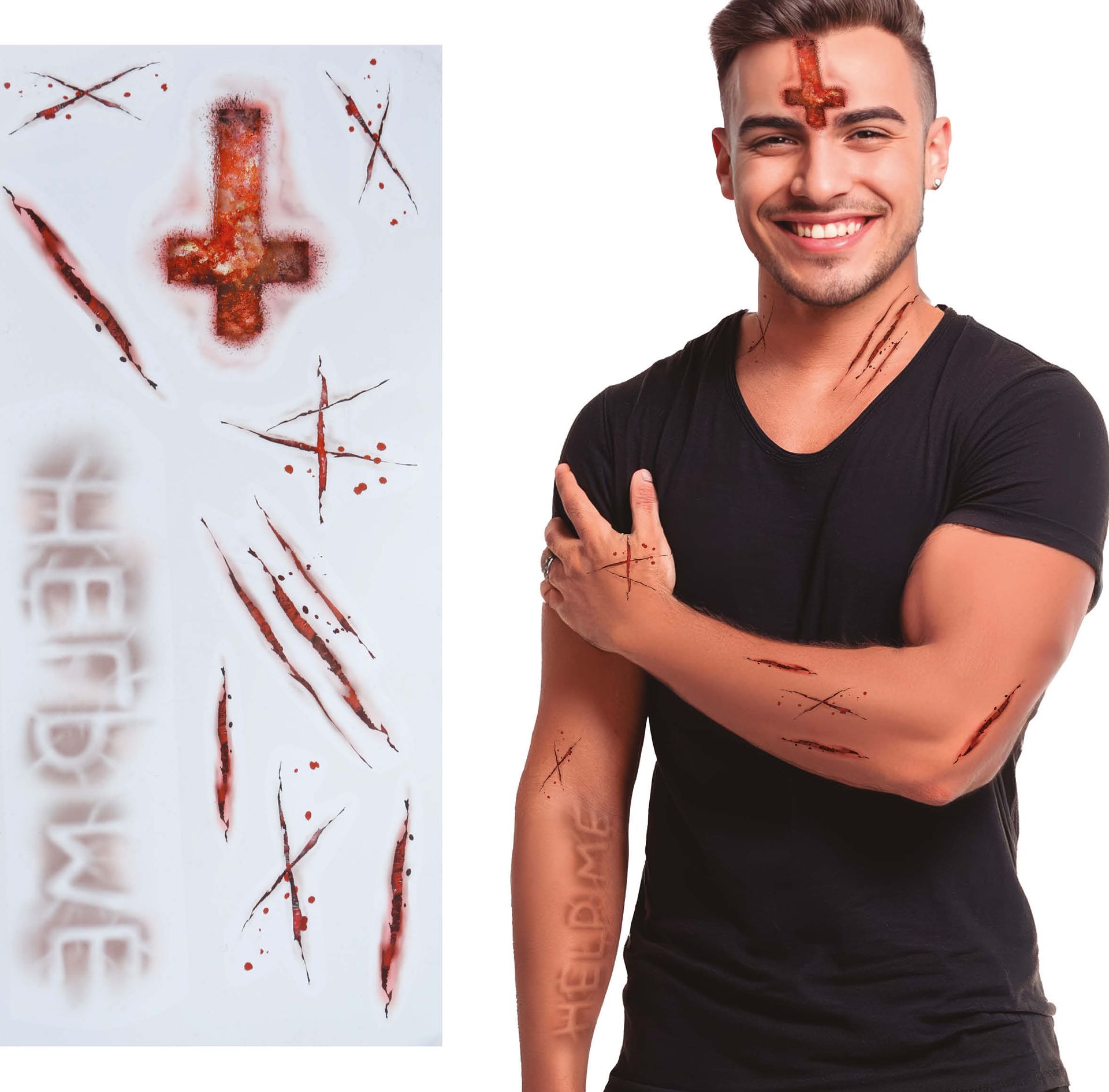 Bezeten wond tattoos halloween 30 x 14 cm