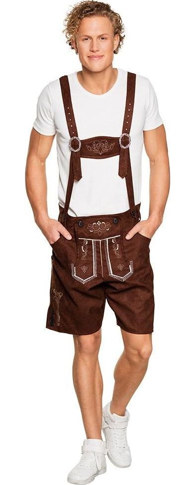 Bierfeest lederhosen bruin kort