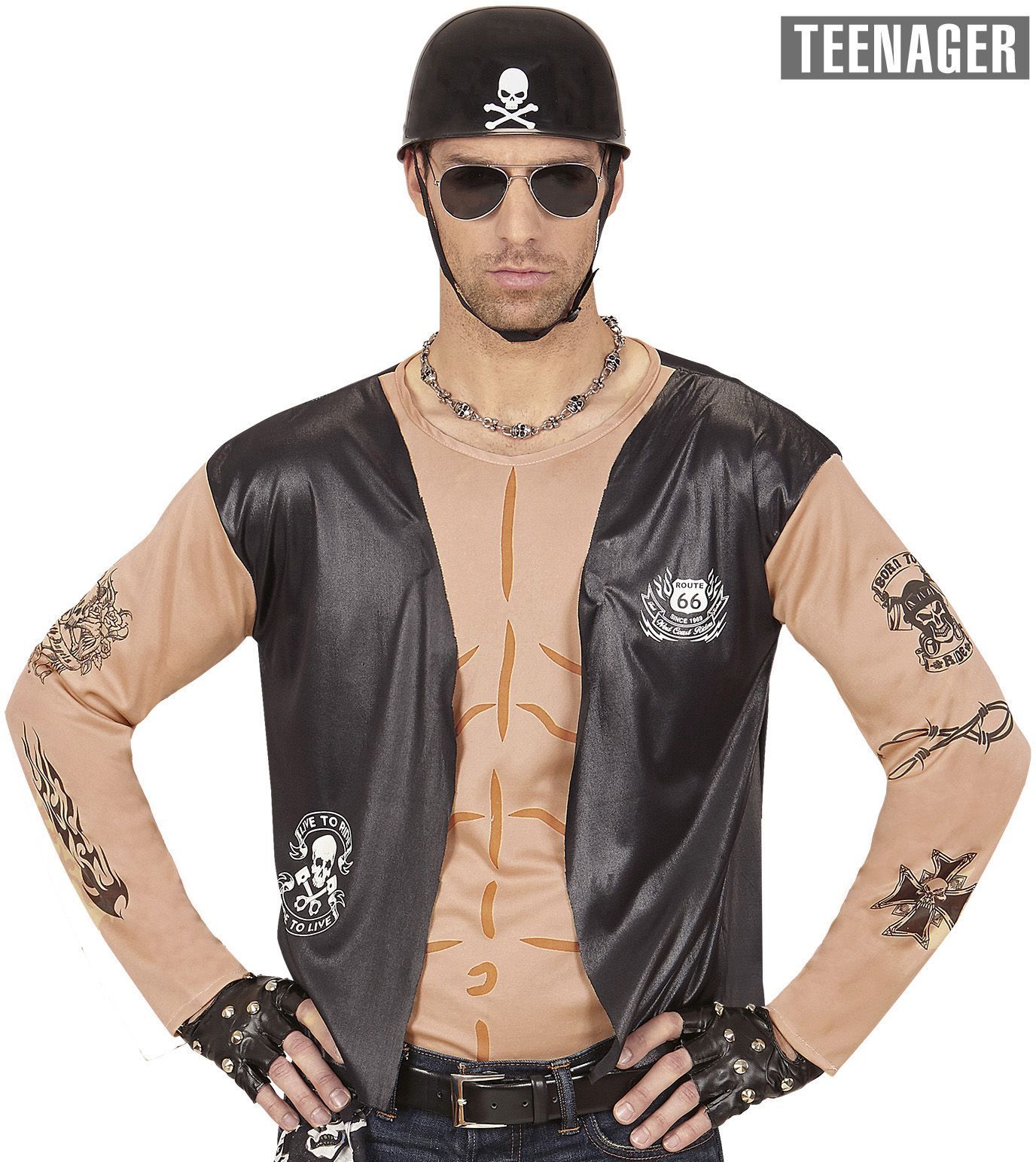 Biker carnaval shirt kind 164