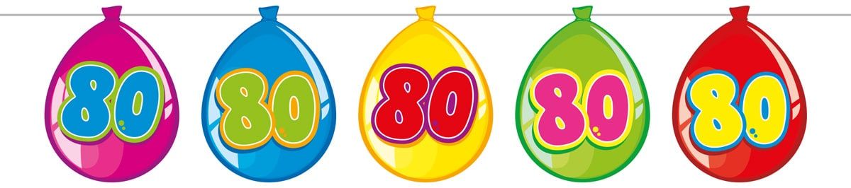 Birthday 80 Jaar Ballonnen Slinger 10 Meter