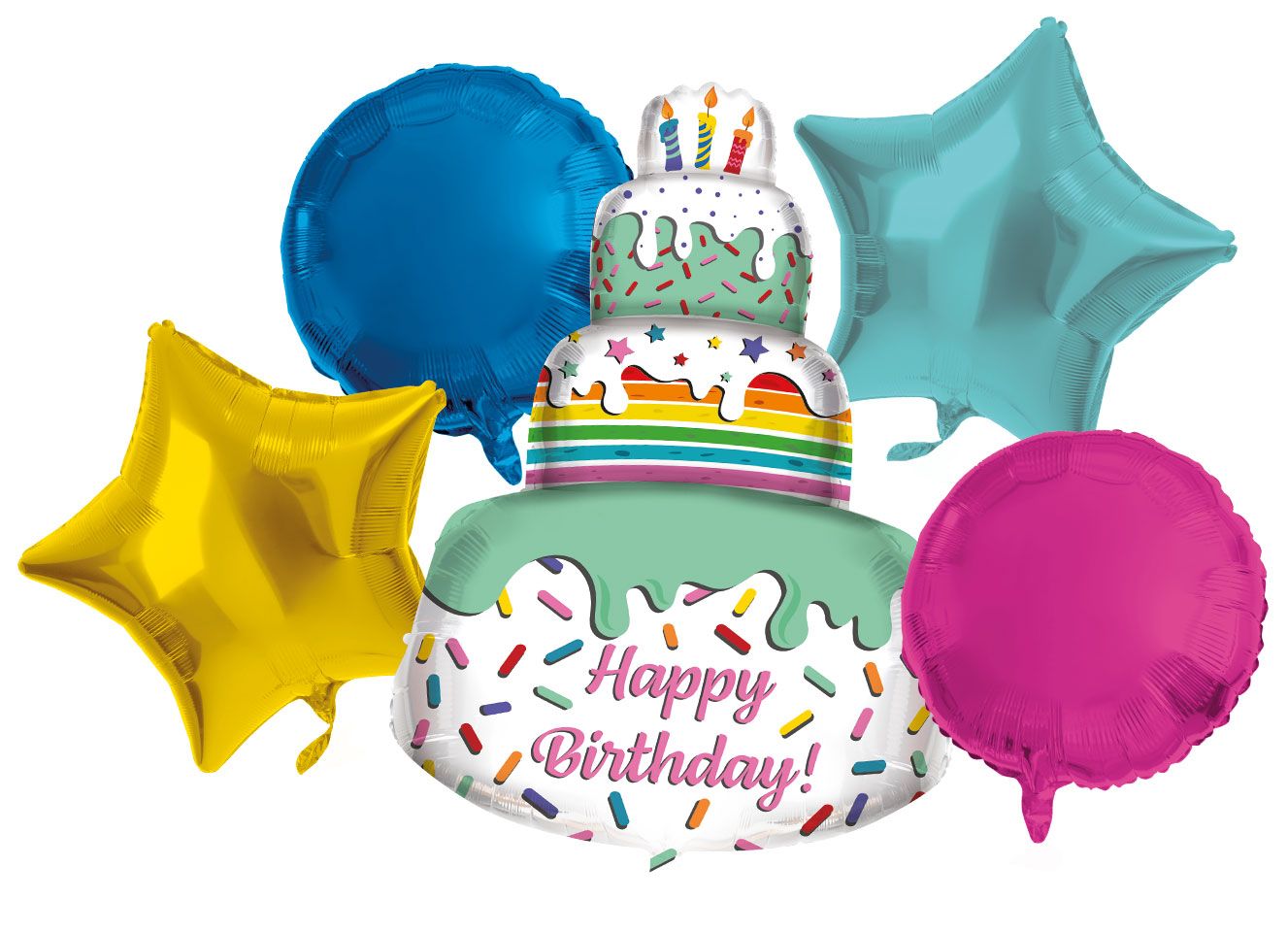 Birthday cake set folieballonnen