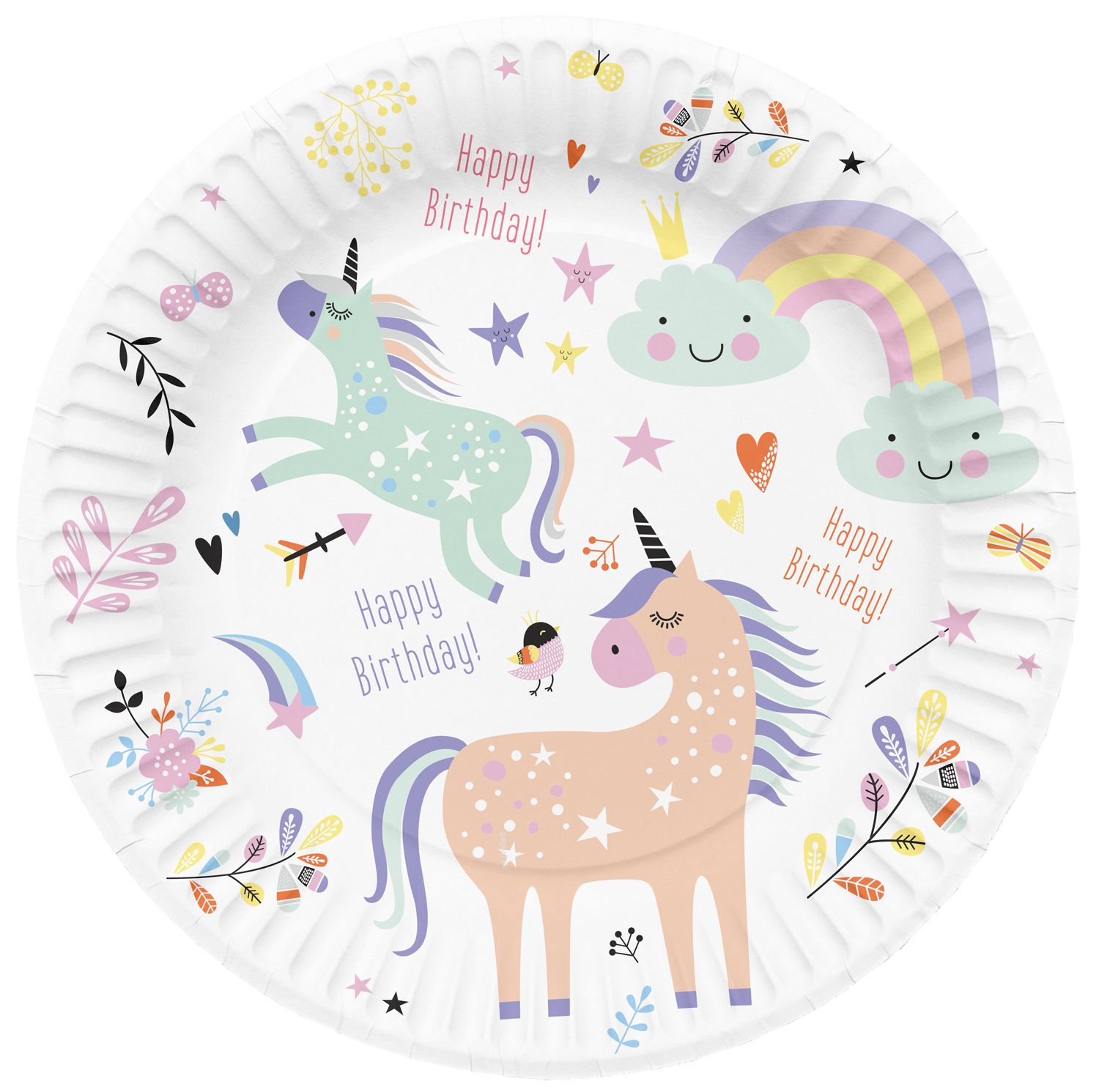 Birthday Unicorn feestbordjes 8 stuks