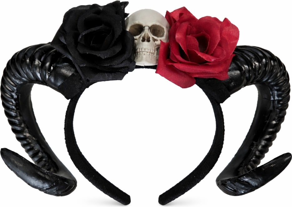 Black Sheep Tiara Zwart Ramshoorns Roos Halloween