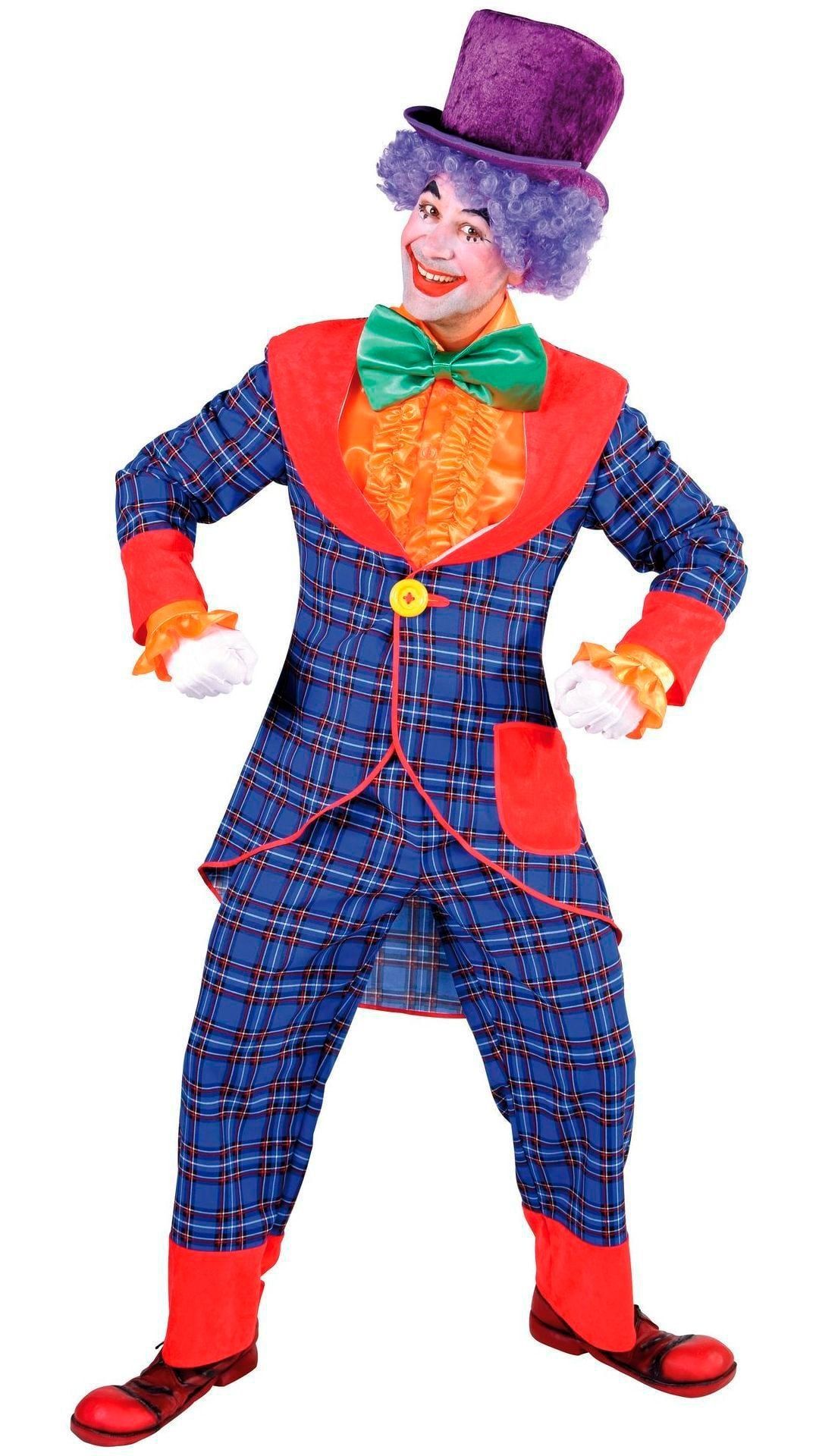 Blauw clowns kostuum man