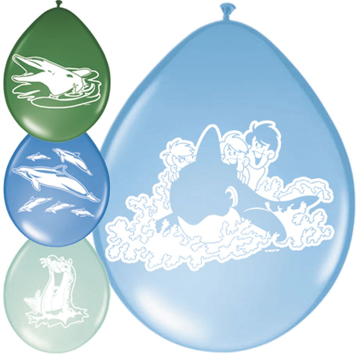 Blauw groene ballonnen met dolfijnen