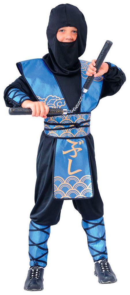 Blauw ninja pak kind