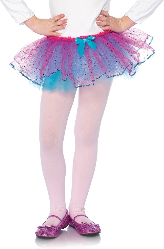 Blauw paarse glitter petticoat meisjes