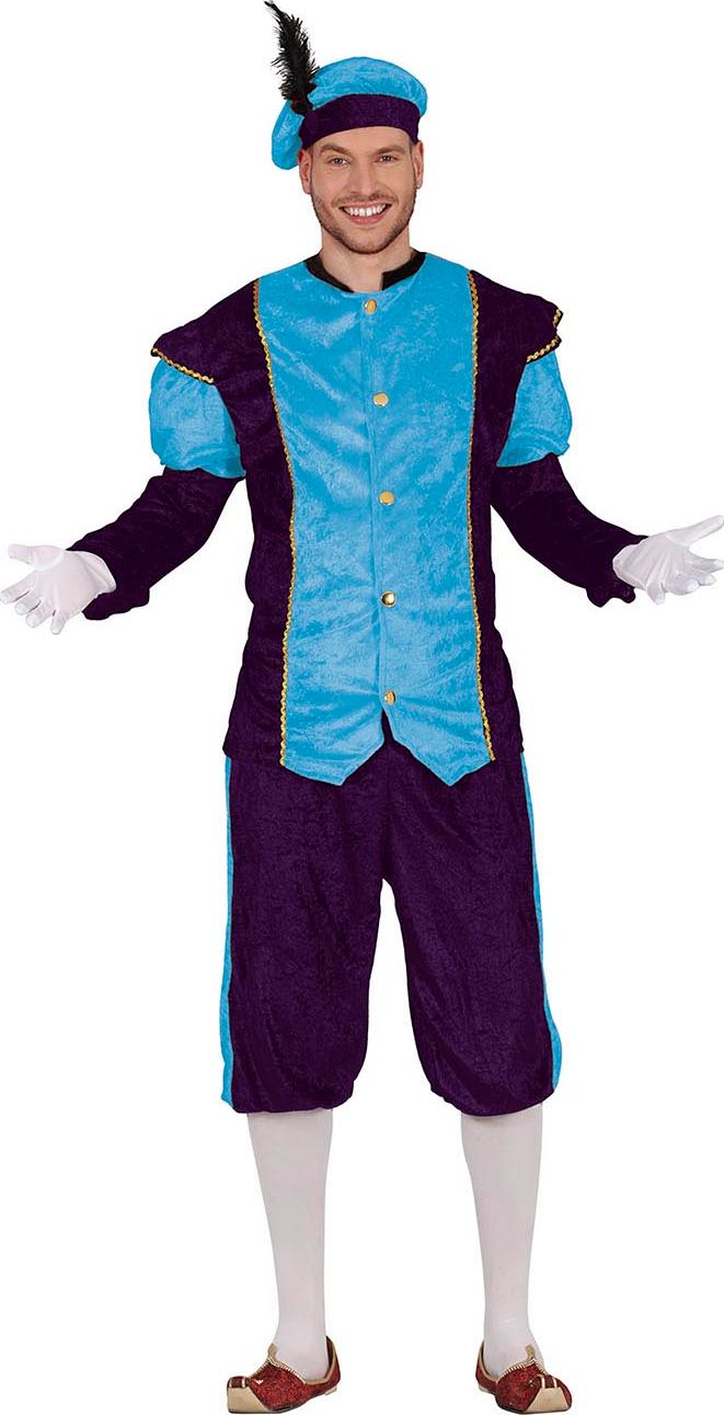 Blauw paarse pietenkostuum volwassenen