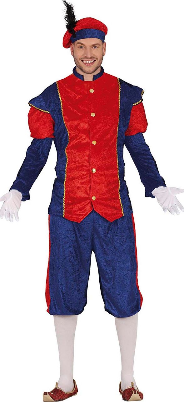 Blauw rood pietenkostuum volwassenen
