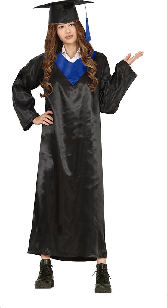 Blauw-Zwart Afgestudeerd Outfit Meisjes 14-16 Jaar