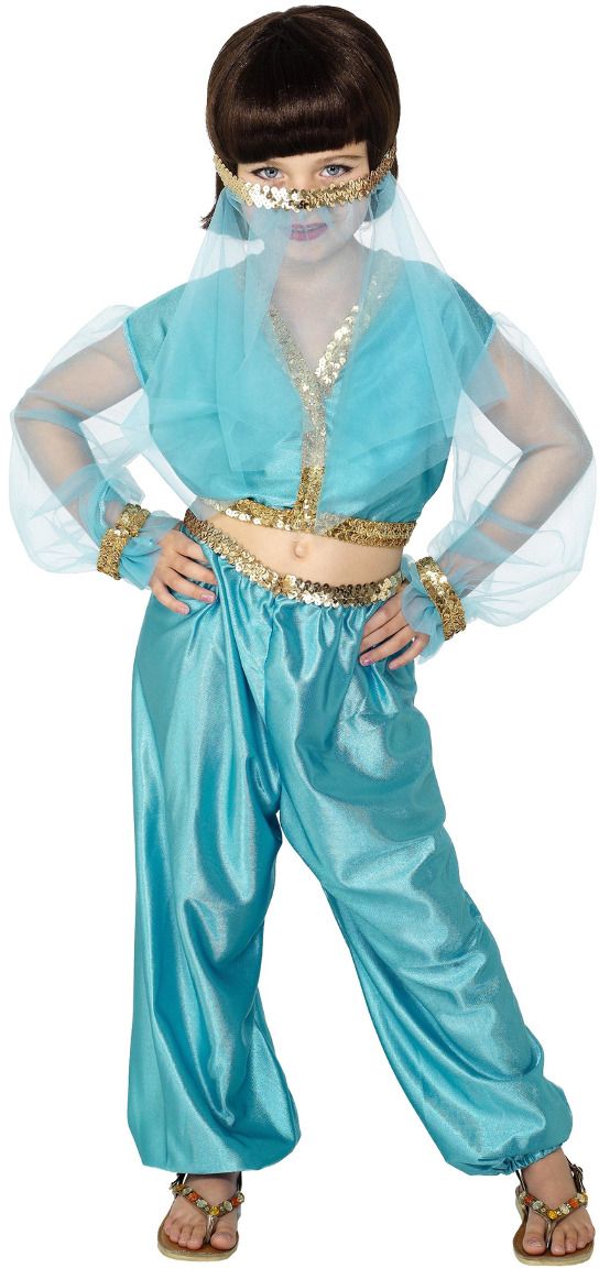 Blauwe arabische prinses kostuum