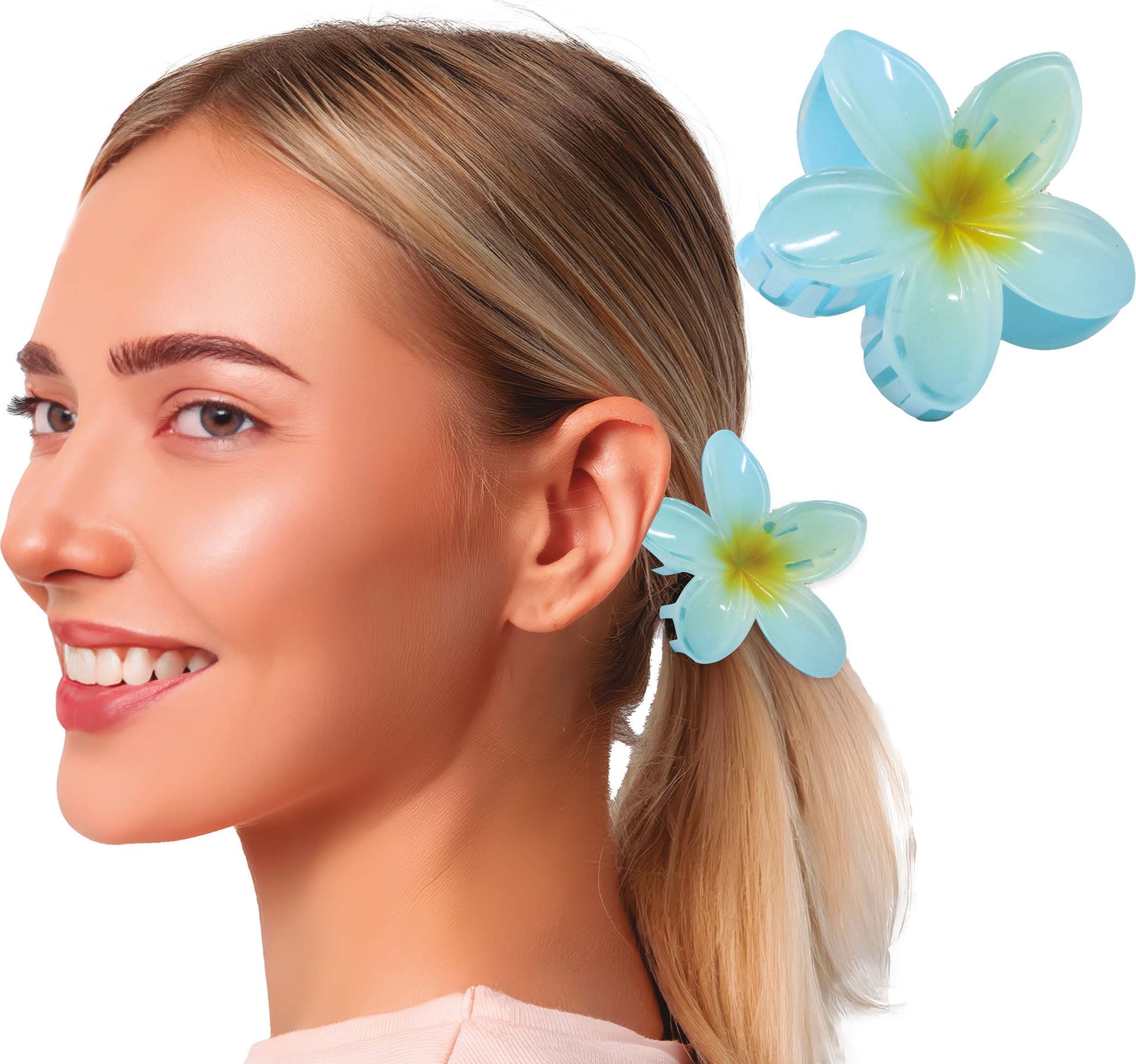 Blauwe Bloem Haarclip