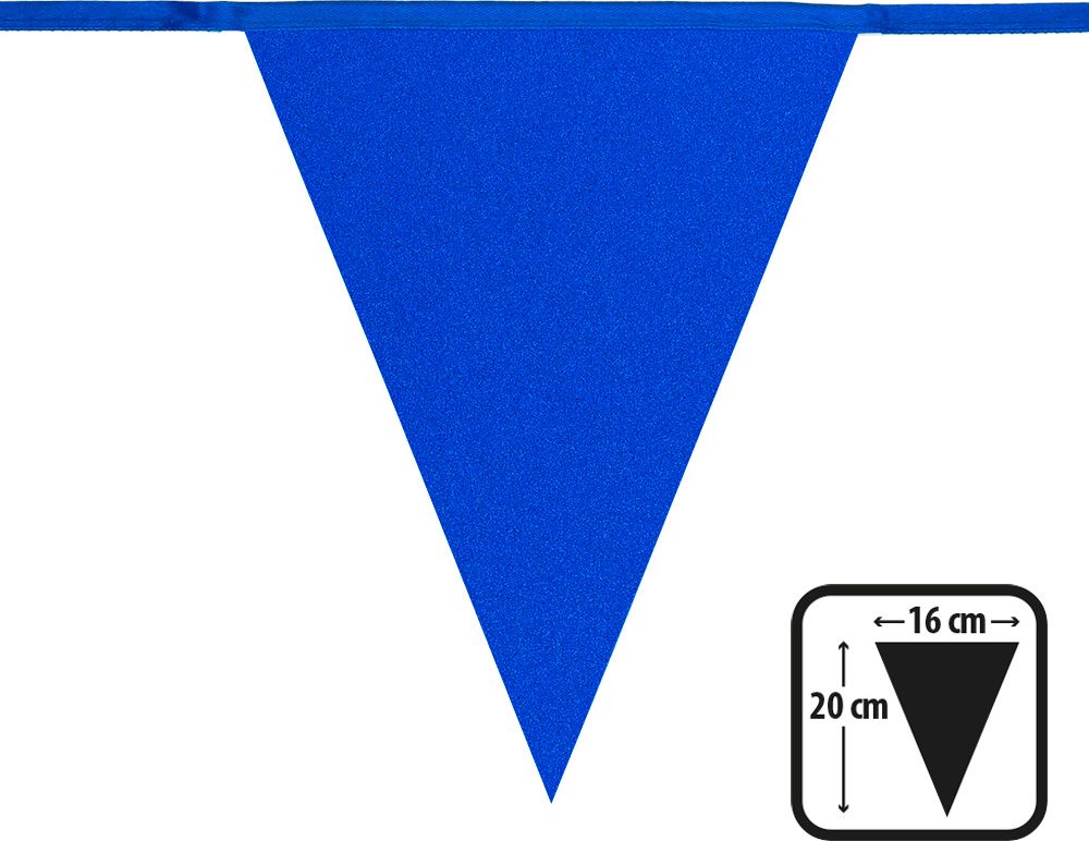 Blauwe Glitter Vlaggenlijn 6m
