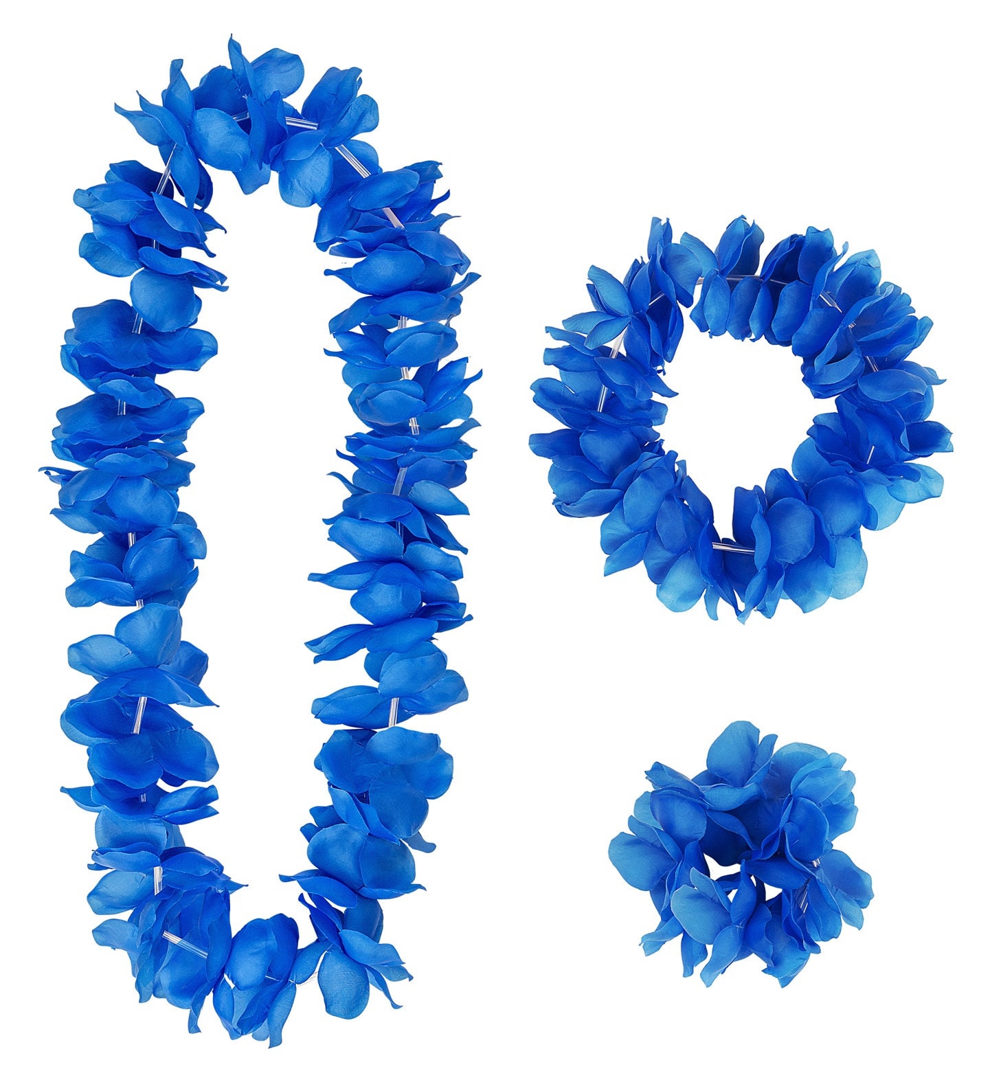 Blauwe Hawaii Verkleedset Bloemenkransen