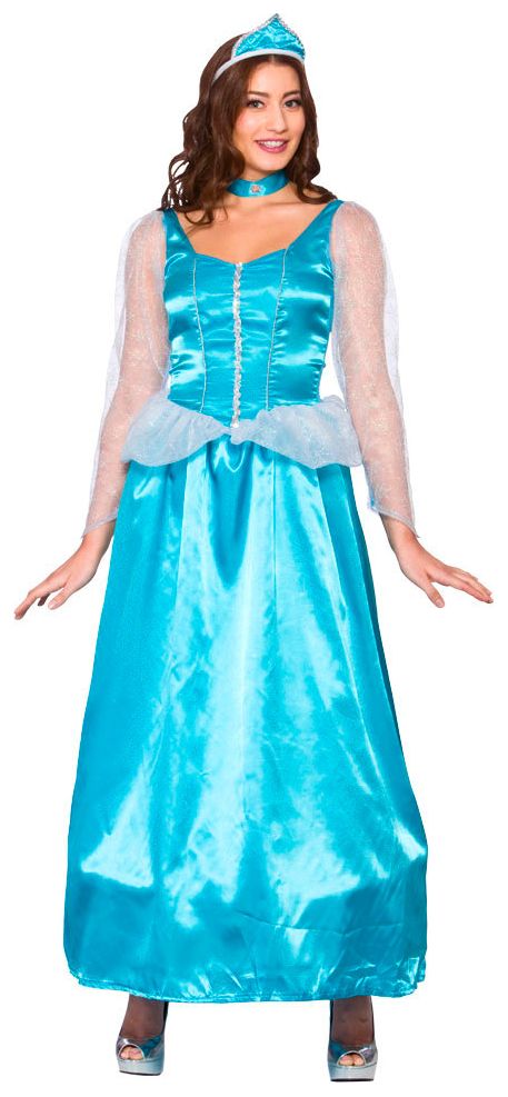 Blauwe lange Frozen jurk