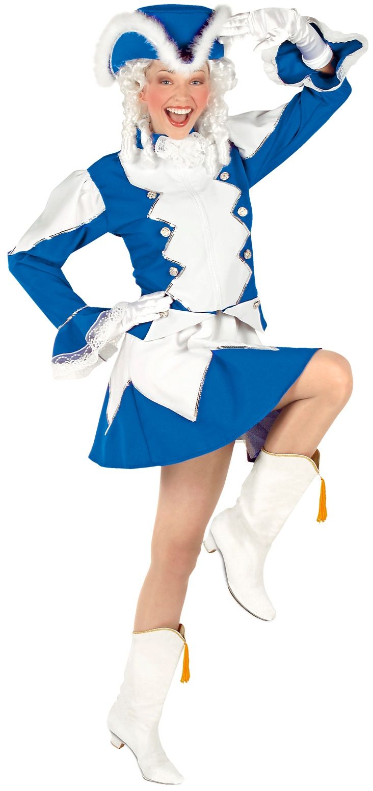 Blauwe majorette kleding