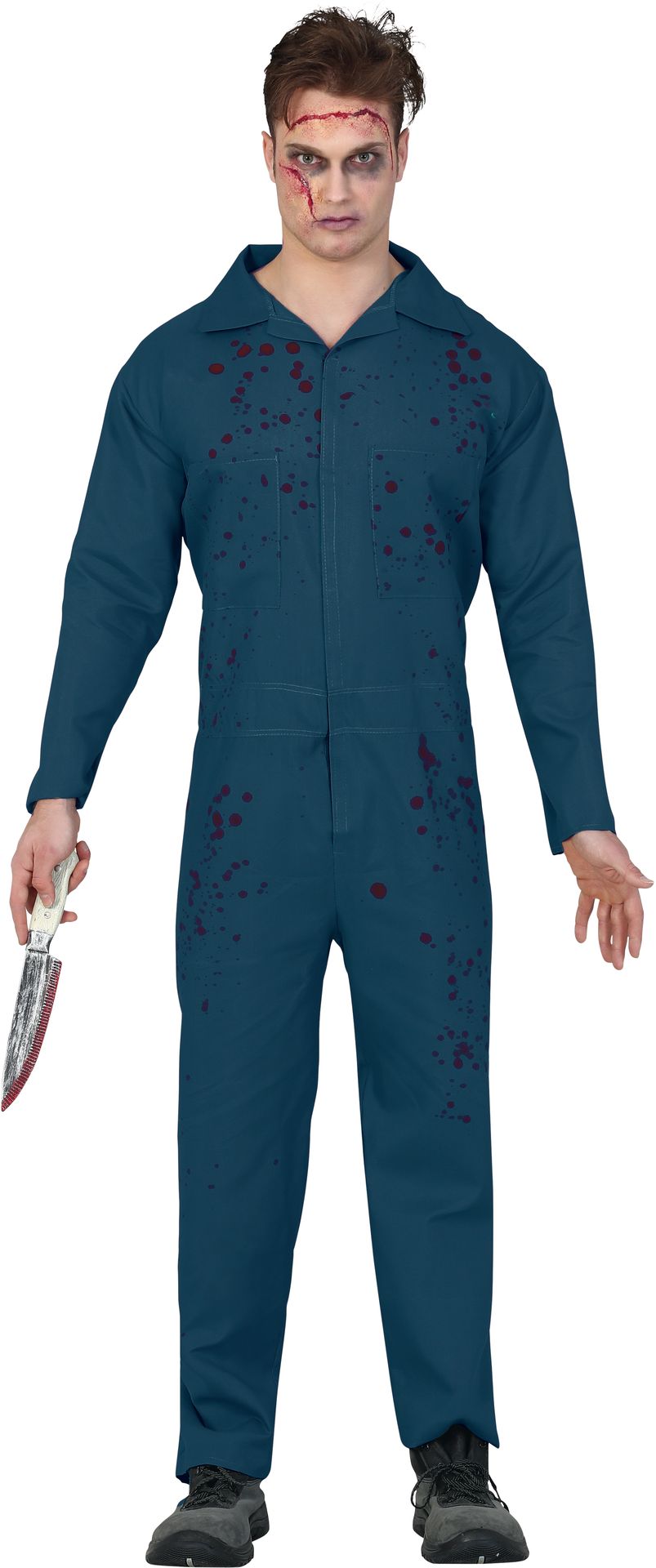Blauwe Michael Myers jumpsuit outfit heren