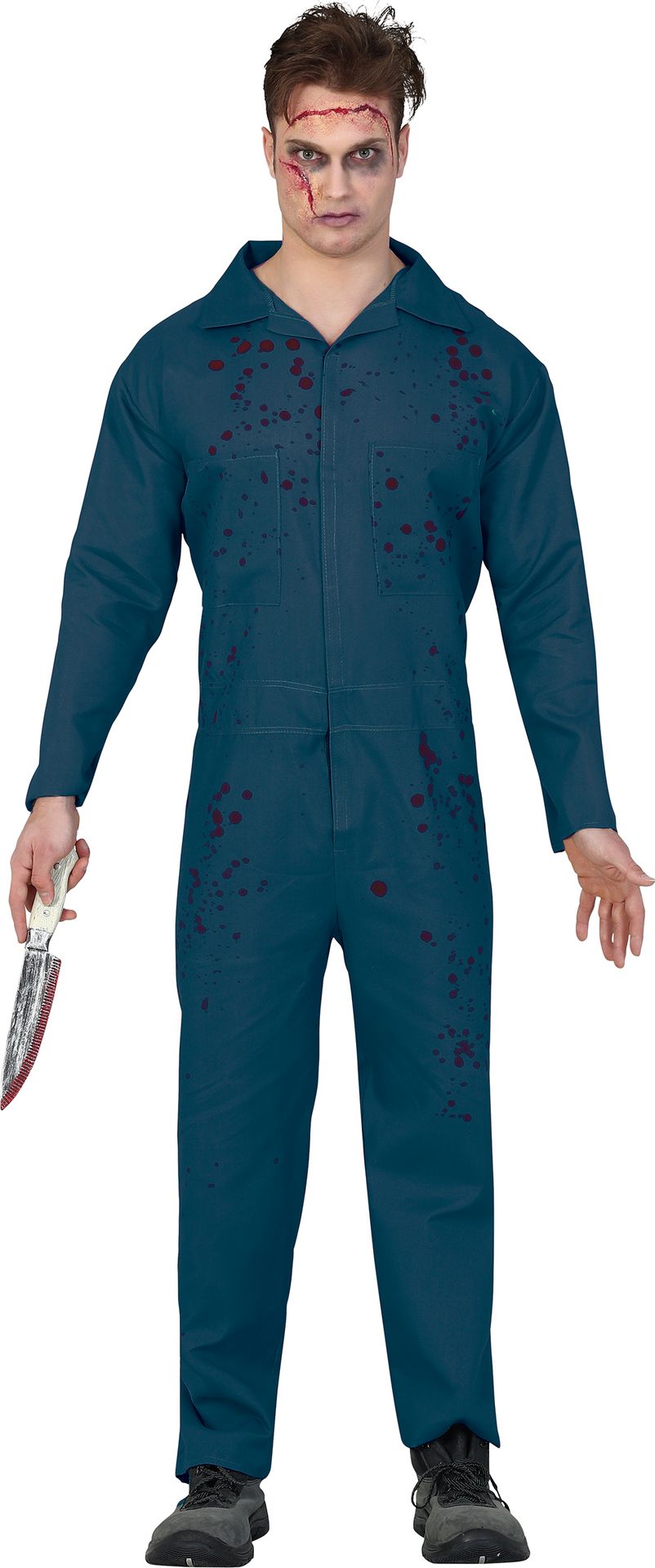 Blauwe Michael Myers jumpsuit outfit heren