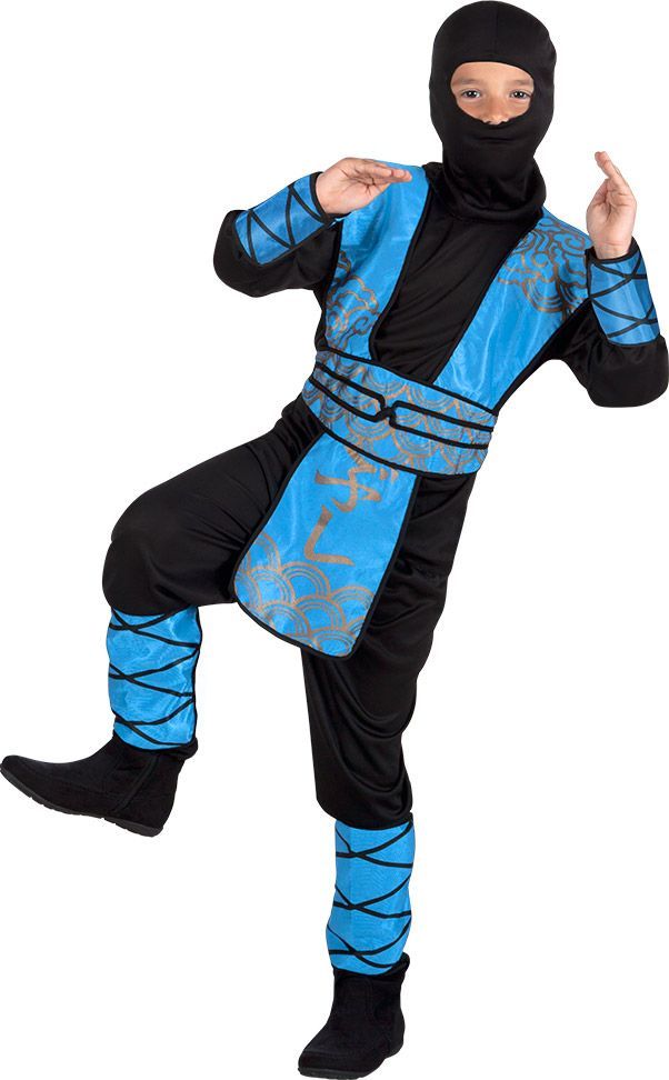 Blauwe ninja krijger outfit jongens