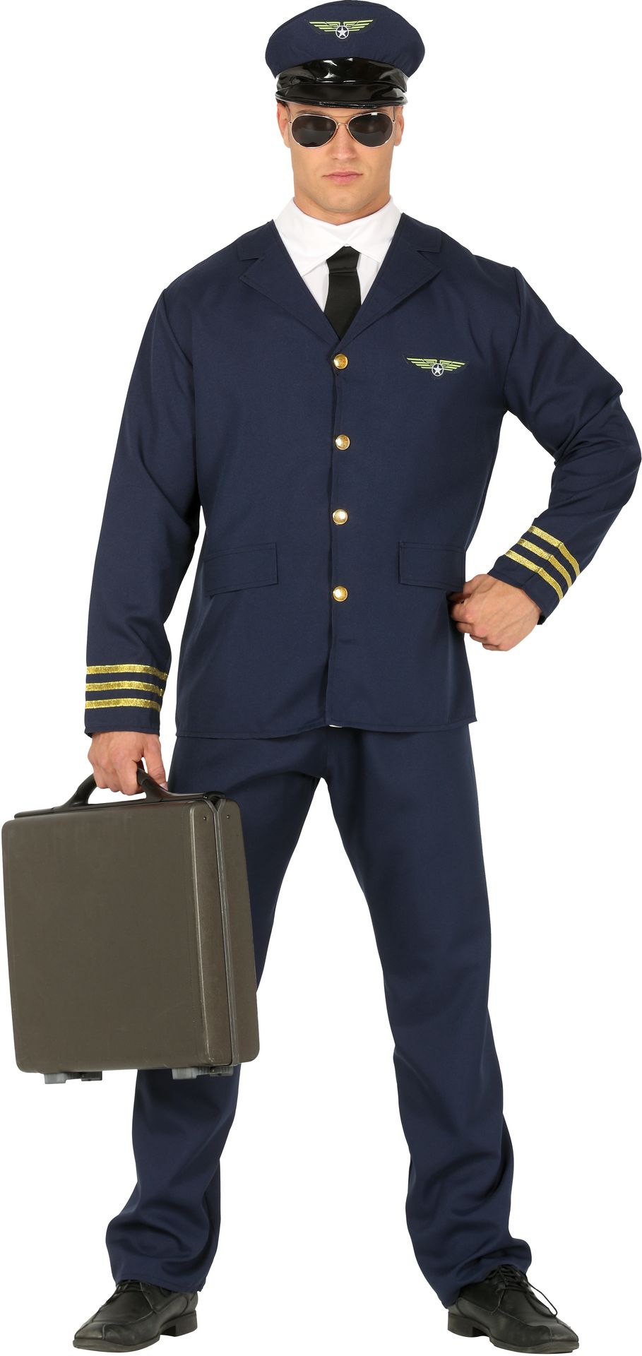 Blauwe outfit piloot mannen