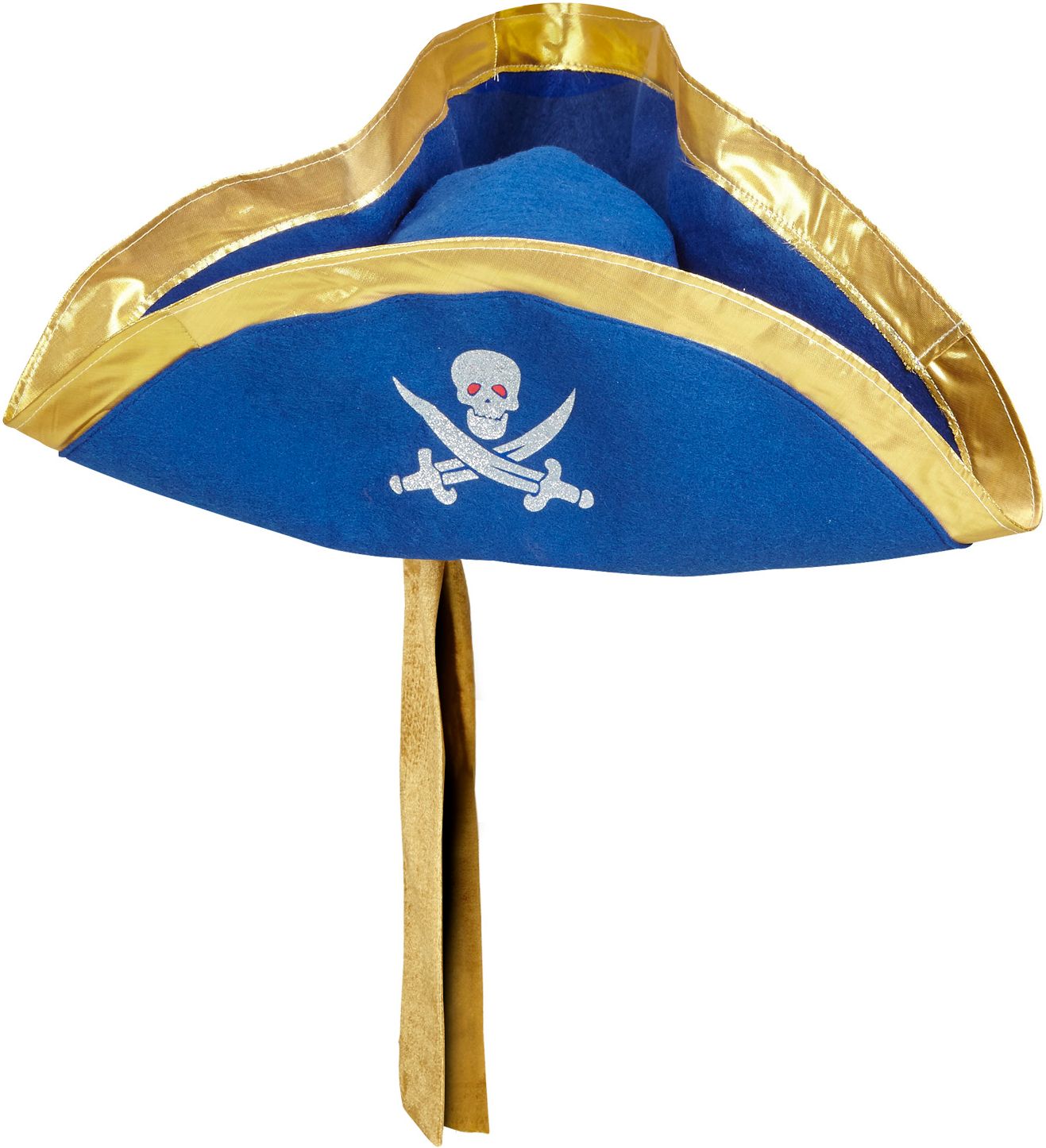 Blauwe piraten tricorn hoed