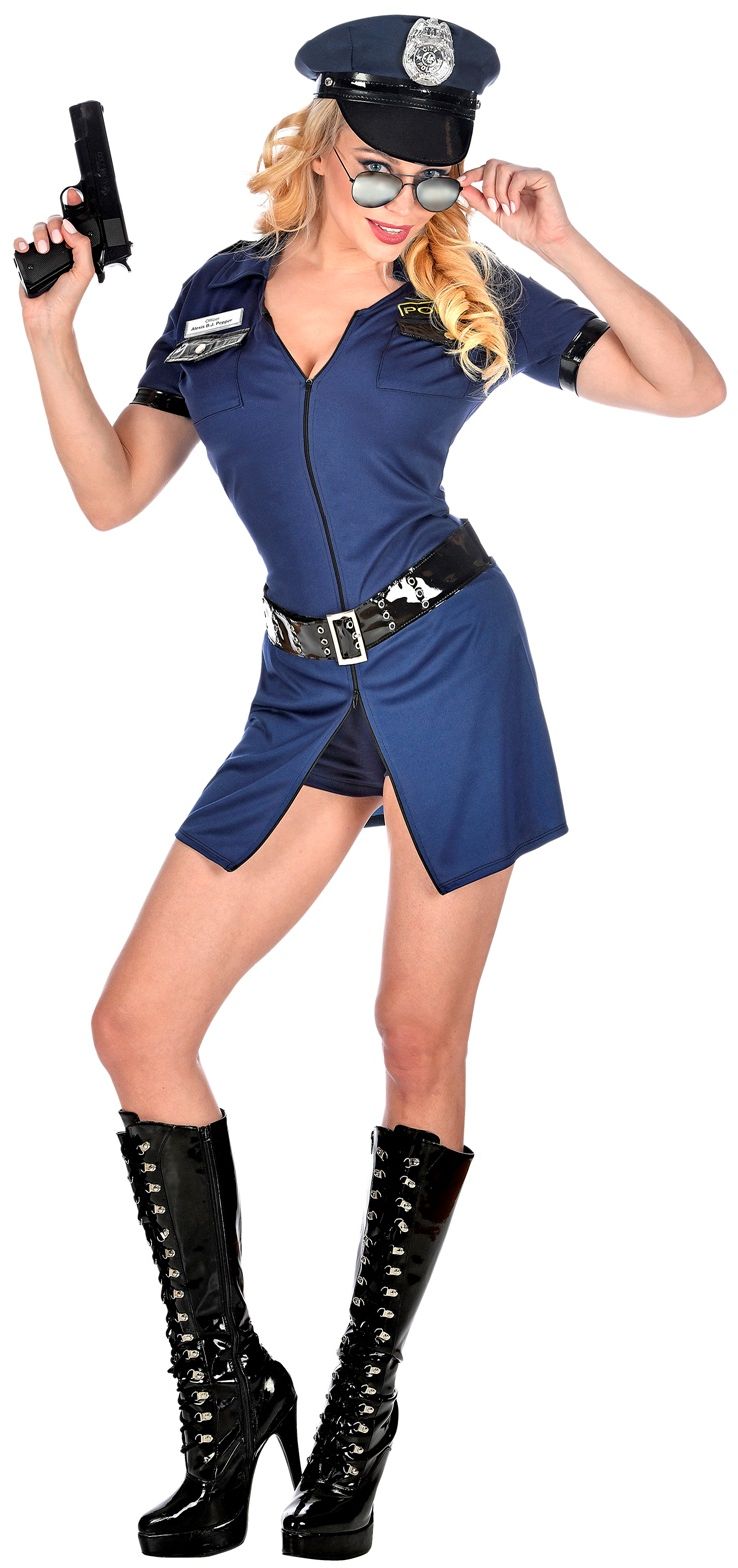 Blauwe politie jurk