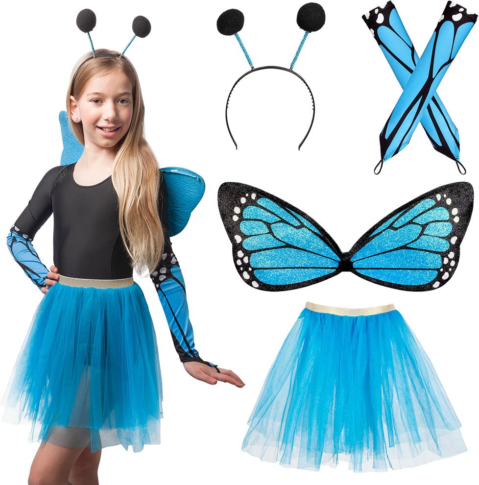 Blauwe vlinder verkleedsetje kind