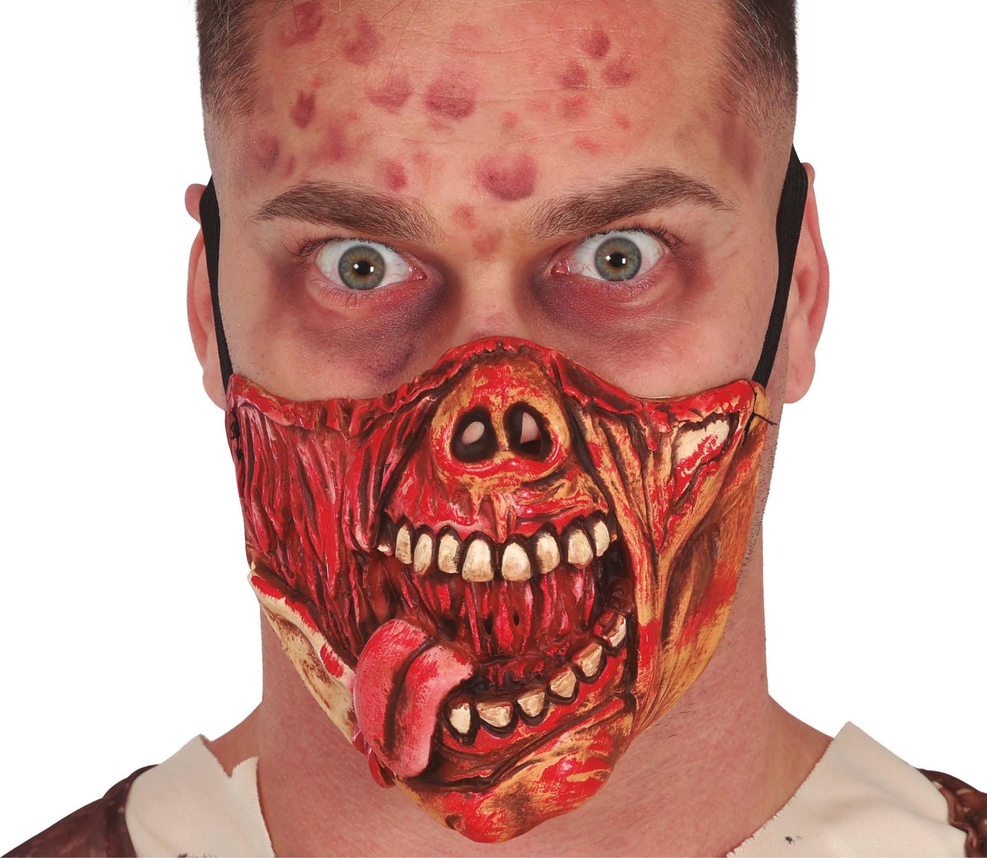 Bloederig schedel halfmasker latex halloween