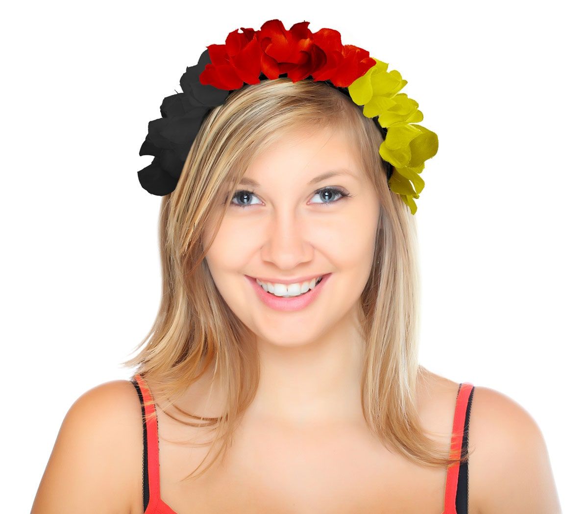 Bloemen haarband zwart rood geel duitsland