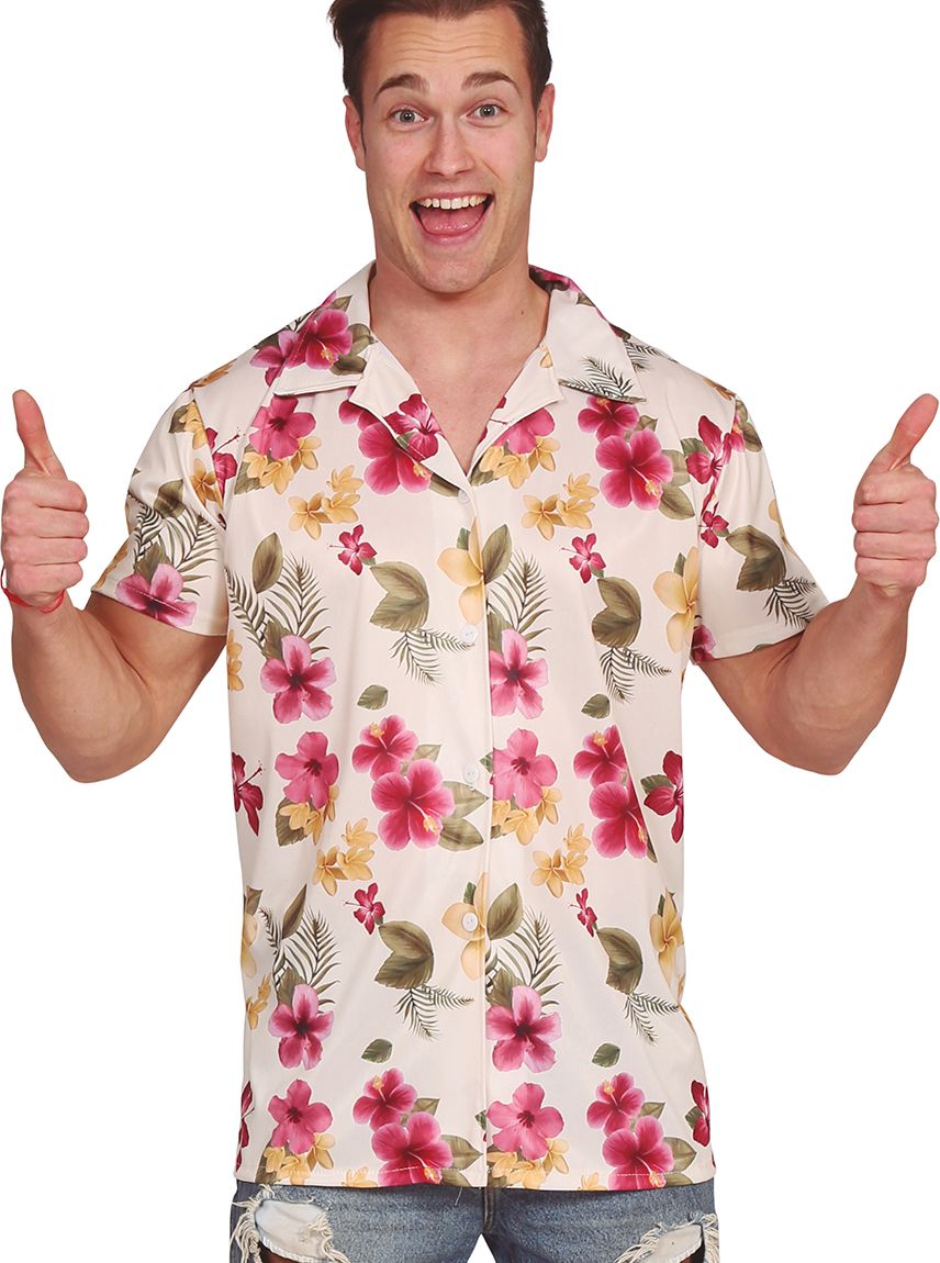 Bloemenprint Hawaïshirt in Zachtroze Tint