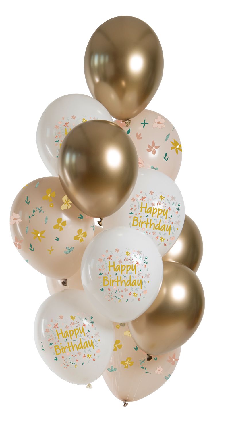 Bloemetjes verjaardag ballonnen